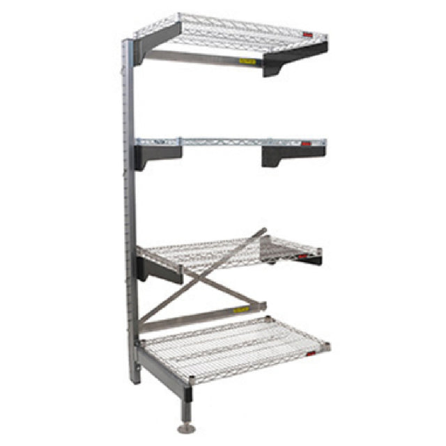 Eagle Q2466VG76A-4 Q-LEVER Cantilever Add-On Shelving Unit 4-tier 67-1/2"W X 29"D X 76"H Overall Size