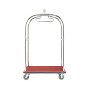 Aarco LC-3S Luggage Cart 26-1/4"W X 45"L X 75"H 1-1/2" Dia. Tubular Satin Frame