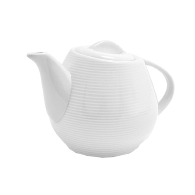 FOH BTP002WHP12 Spiral® Teapot 15 Oz. 4" Dia. X 4"