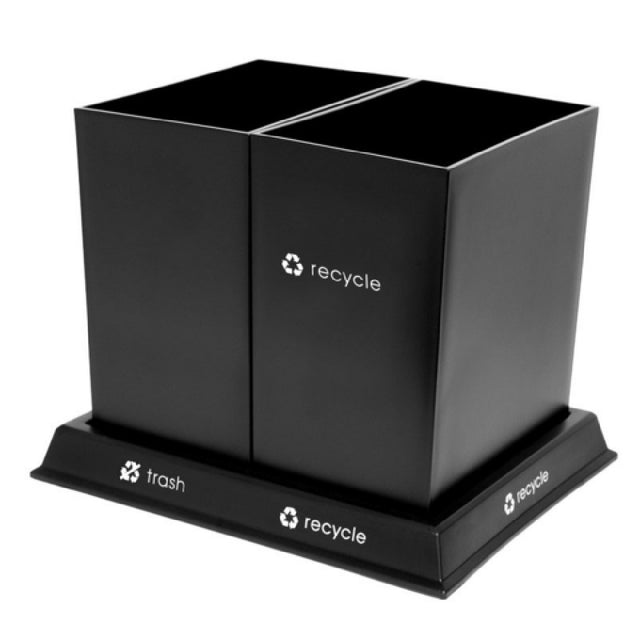 Central Specialties RC2-BLK-9.0 ReCollect2 Recycle Bin Set 15-1/4"W X 12-1/4"D X 12"H Includes (2) 2-1/2 Gallon Capacity Containers