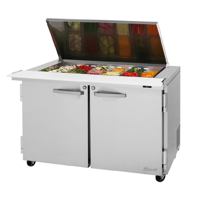 Turbo Air PST-48-18-N-FL PRO Series Mega Top Sandwich/Salad Prep Table With Flat Lid