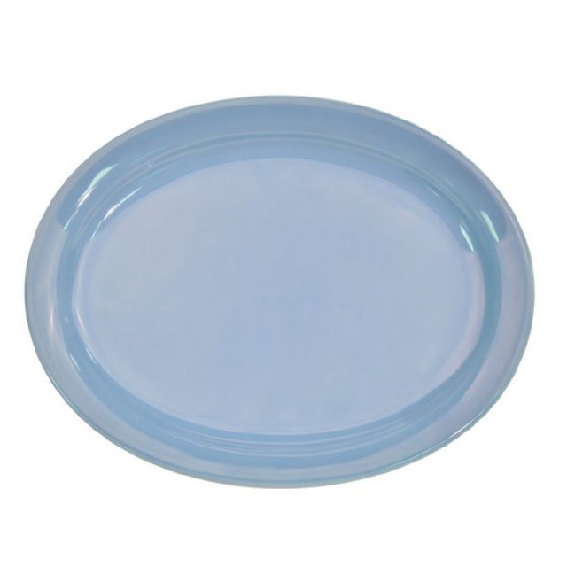 CAC China L-14NR-LBU Las Vegas Platter 13-1/4"L X 10-1/8"W X 1-1/4"H Oval