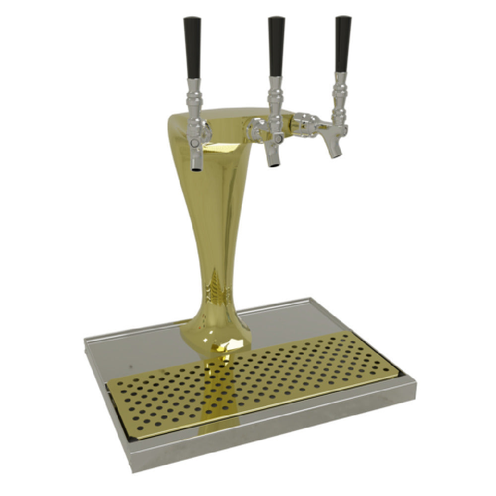 Glastender CBT-3-GFR Cobra Draft Dispensing Tower Countertop (3) Stainless Steel Faucet (handles Not Included)