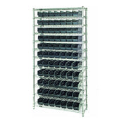 Quantum WR12-103CO Bin Wire Shelving System Conductive 36"W X 18"D X 74"H Overall Size