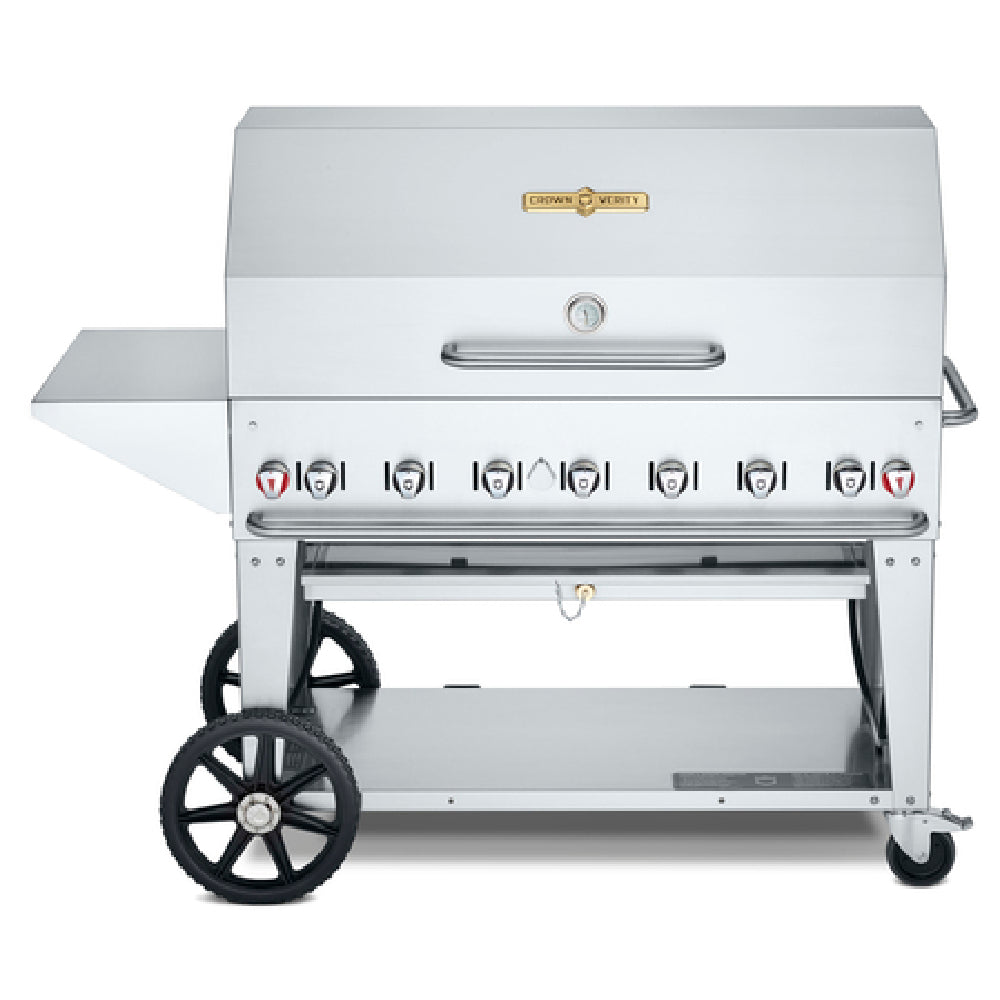 Crown Verity CV-MCB-48-SI-BULK-PKG Mobile Outdoor Charbroiler LP Gas 46" X 21" Grill Area