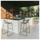 Emuamericas, Llc E436-24 - Riviera Stacking Barstool, Outdoor/indoor, Slatted Wrought Iron Back And Seat