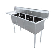 Omcan 25271 (25271) Pot Sink (3) 21" Front To Back X 18" Wide X 14" Deep Bowls