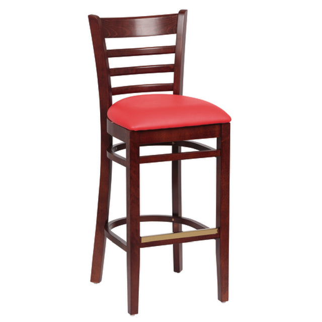 Royal ROY 8002 W RED - Bar Stool, Ladder Back, 17"L X 16-1/2"W X 43-3/8"H