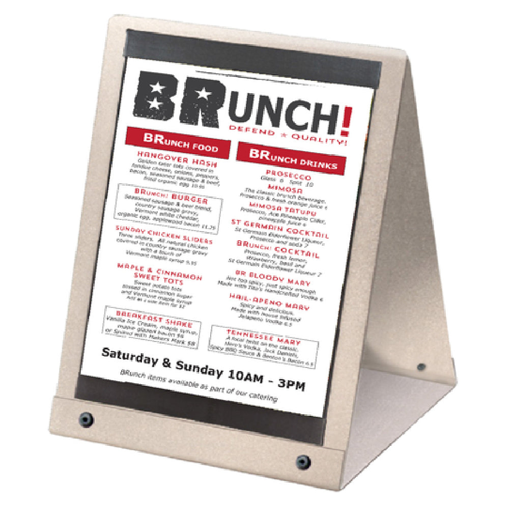 Menu Solutions ATT2RV-B Table Tent Holds 5" X 7" Inserts 2-sided