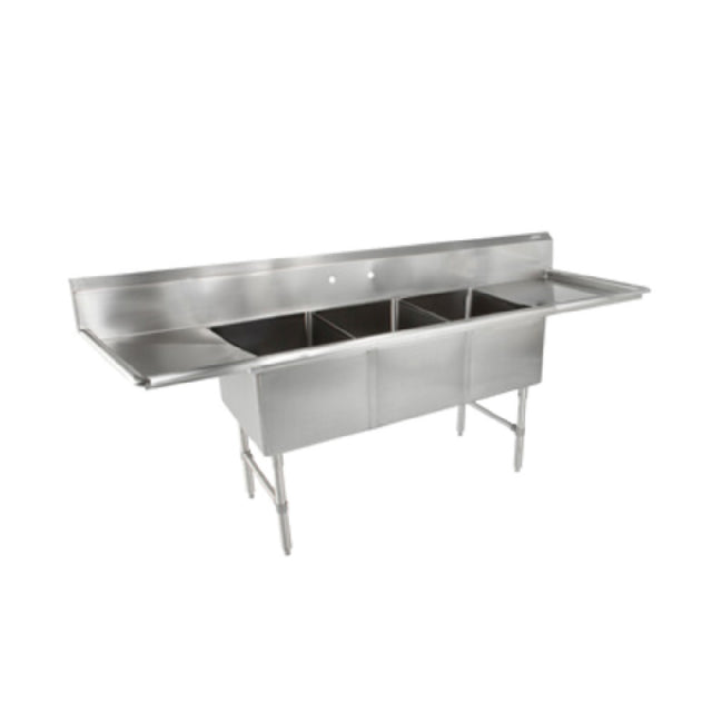 John Boos 3B16204-2D36-X "B" Series Sink 3-compartment 123-1/4"W X 25-1/2"D X 44"H Overall Size