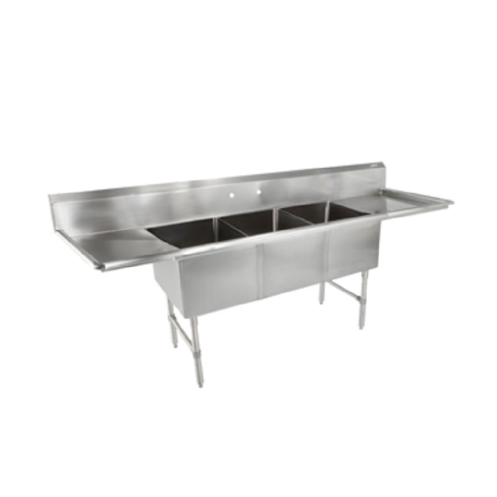 John Boos 3B244-2D24 "B" Series Sink 3-compartment 123-1/4"W X 29-1/2"D X 44"H Overall Size