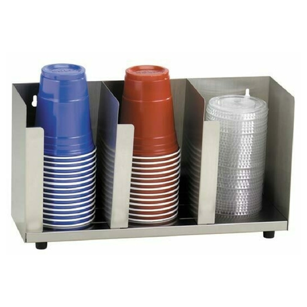 Dispense-Rite CTLD-15 - Lid/Cup Organizer, Adjustable, 3 Section