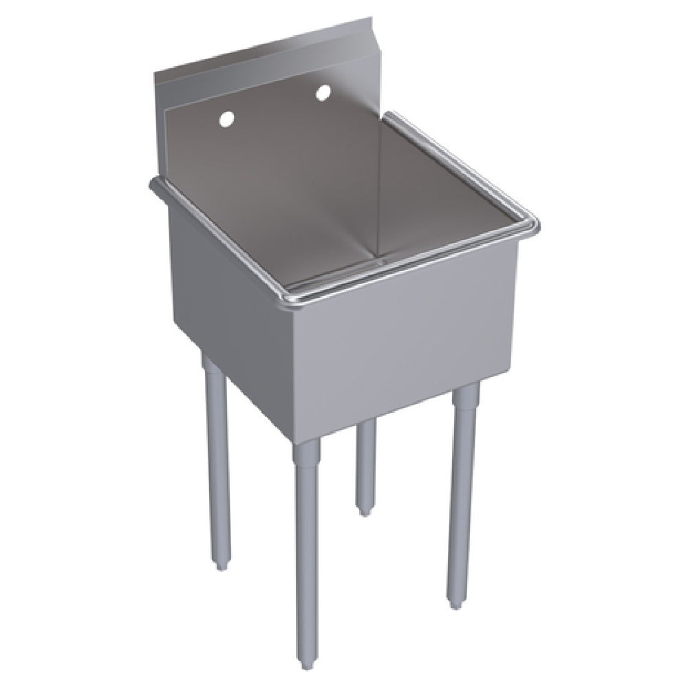 Krowne BS-1818-LF Royal Series Basin Sink 21"W X 21-1/2"D X 43-3/4"H 18" X 18" X 13" Deep Bowl With 3.5" Drain