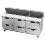 Beverage Air SPED72HC-18-6 Sandwich Top Refrigerated Counter Three-section 72"W