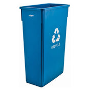 Winco PTC-23L Slender Recycle Trash Can 23 Gal 20-1/8”L X 10-7/8”W X 29-7/8”H