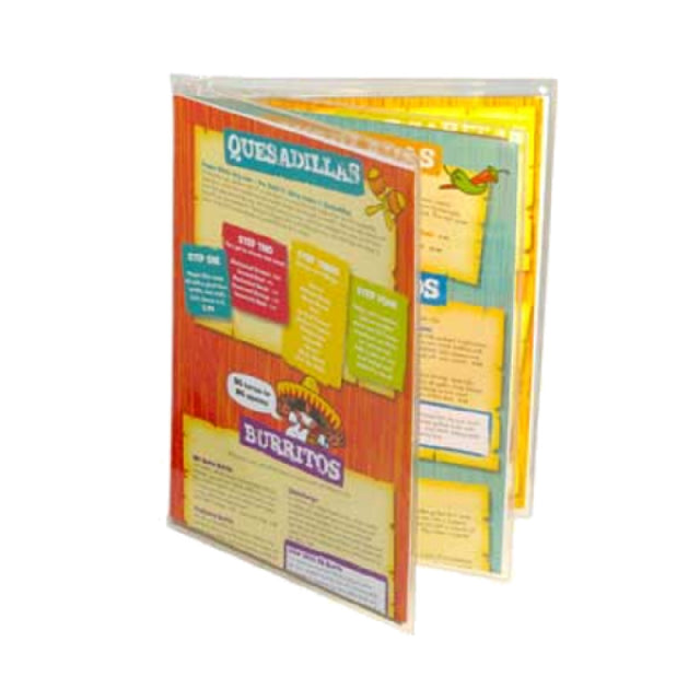 Menu Solutions CHS-600D Menu Jacket Holds 8-1/2" X 14" Inserts Triple Booklet With 6 Views