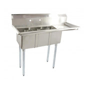 Omcan 39763 (39763) Space Saver Sink (3) 14" Front To Back X 10" Wide X 10" Deep Bowls