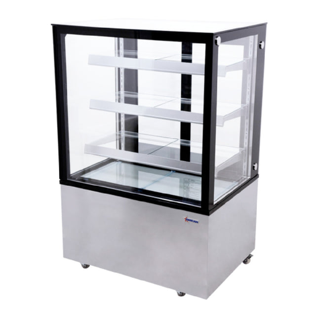 Omcan 44382 (RS-CN-0271-S) Square Glass Refrigerated Display Case Floor Model