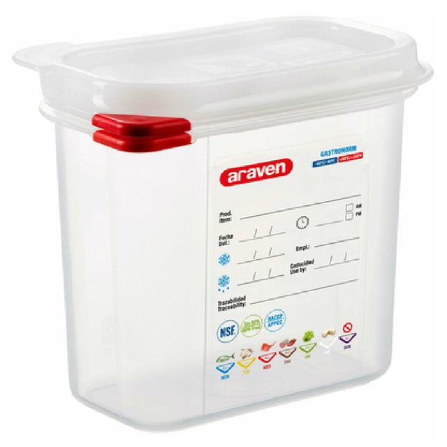 Carlisle 03022 Araven Food Storage Container 1.6 Qt. 6-15/16" X 4-1/4" X 6"
