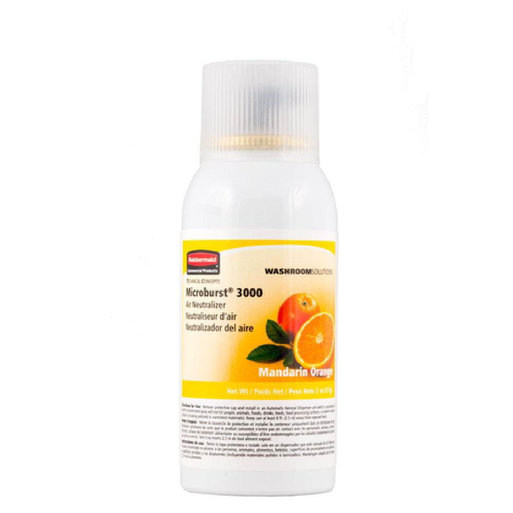 Rubbermaid FG402408 TC Microburst® 3000 Aerosol Air Neutralizer Refill Mandarin Orange (V.OC Compliant In All U.S. States Canada & Mexico) (sold In Case Quantities Only)