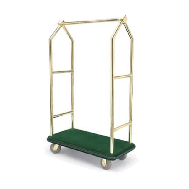Forbes Industries 2443 Specialty Luggage Cart 1-1/2" Dia. Tubular Polished Brass Superstructure With Cubes At Top