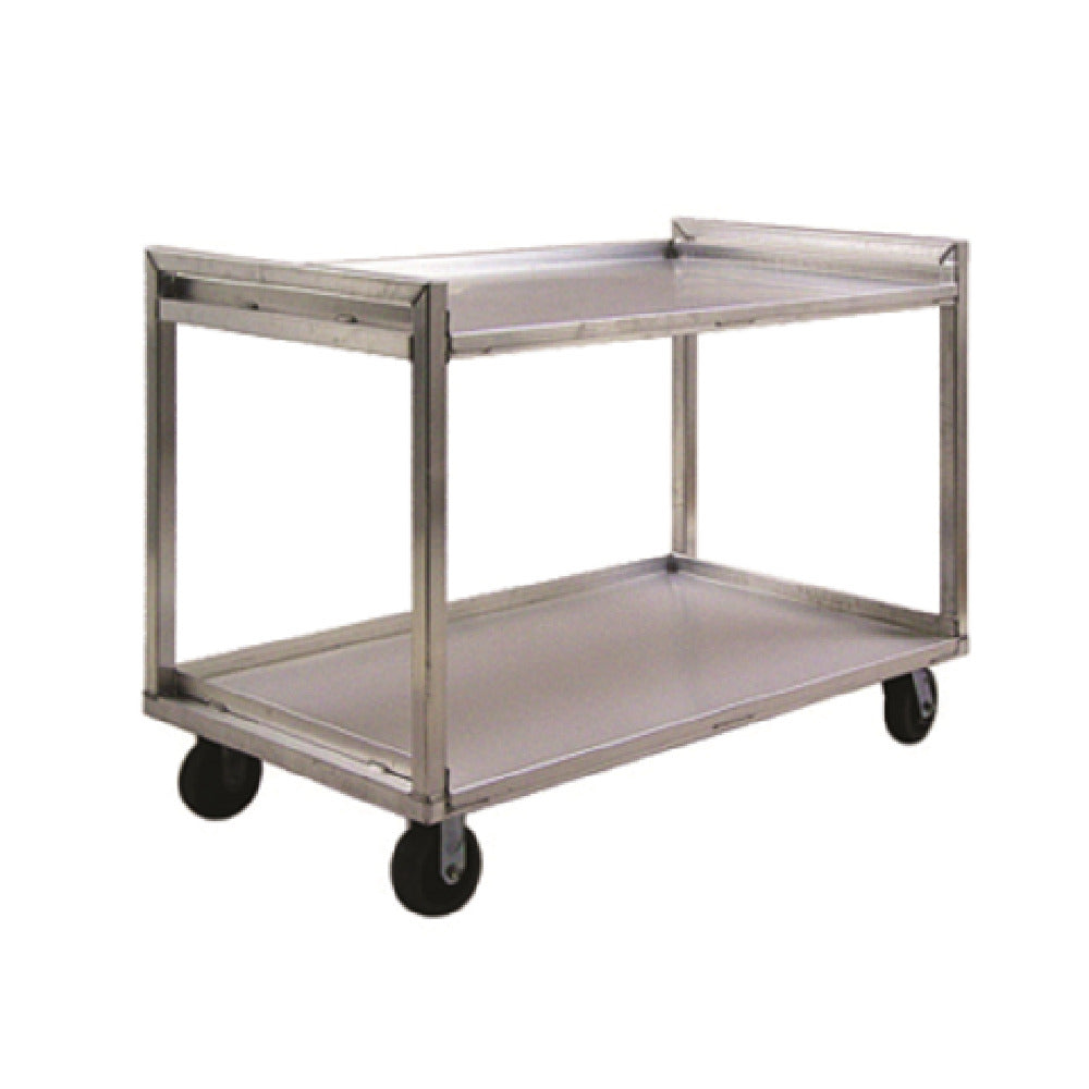 New Age Industrial 97180 Correctional Utility Cart 29"W X 41"H X 54"D (2) Open Shelves Welded Aluminum Construction