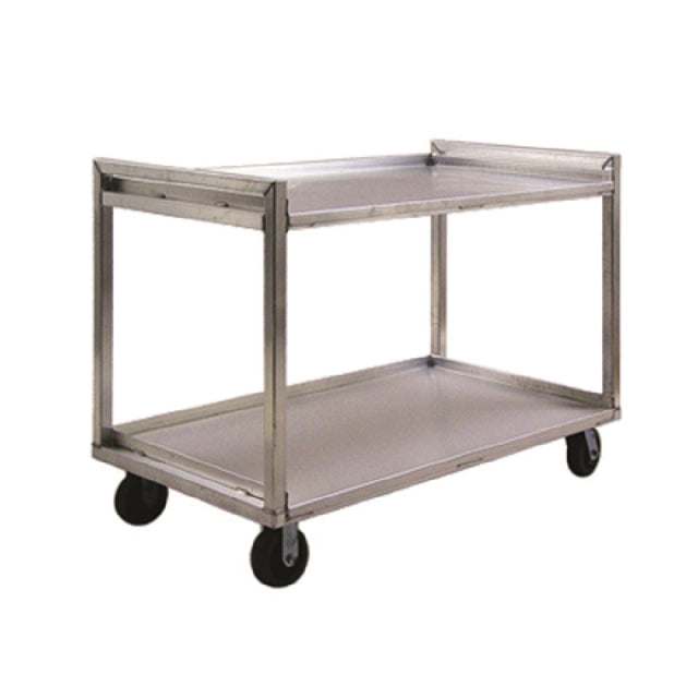 New Age Industrial 97180 Correctional Utility Cart 29"W X 41"H X 54"D (2) Open Shelves Welded Aluminum Construction