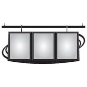 Hubert 28024 - Expressly HUBERT® Sintra Plastic Matte Black Hanging Mount Menu Board Triple Pocket Double Swirl - 17"L X 14 1/2"H