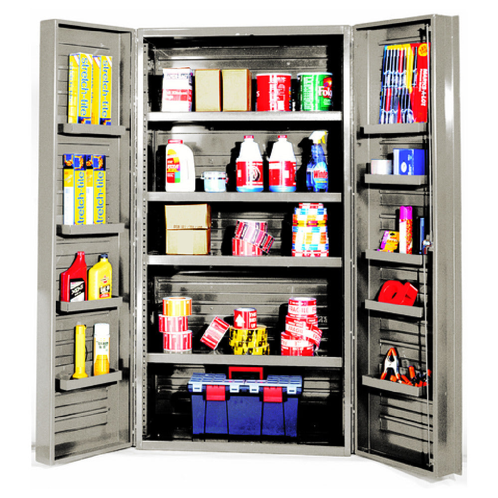 Quantum QSC-BG-36-4IS-12DS Heavy-Duty 36" Cabinet 36"W X 24"D X 72"H 800 Lb. Capacity Per Interior Shelf And 60 Lb. Capacity Per Door Shelf