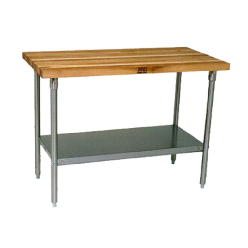 John Boos SNS05A Work Table Wood Top 108"W X 24"D X 35-1/4"H Overall Size
