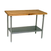 John Boos SNS08 Work Table Wood Top 48"W X 30"D X 35-1/4"H Overall Size