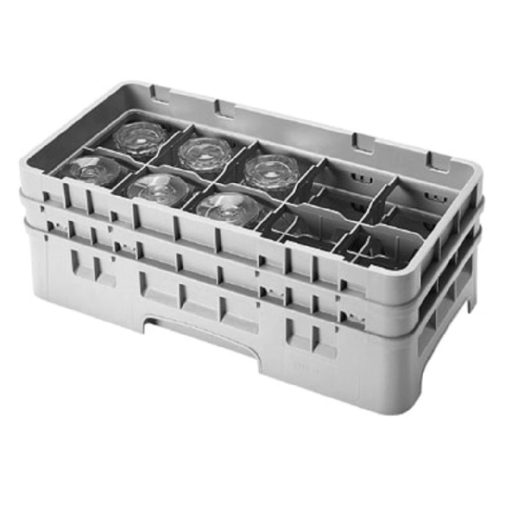 Cambro 10HS434416 Camrack® Glass Rack With (2) Soft Gray Extenders Half Size