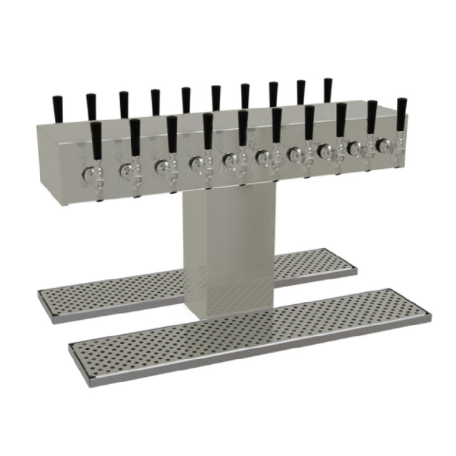 Glastender DT-20-MFR Double-Sided Draft Dispensing Tower Countertop (20) Stainless Steel Faucets (handles Not Included)