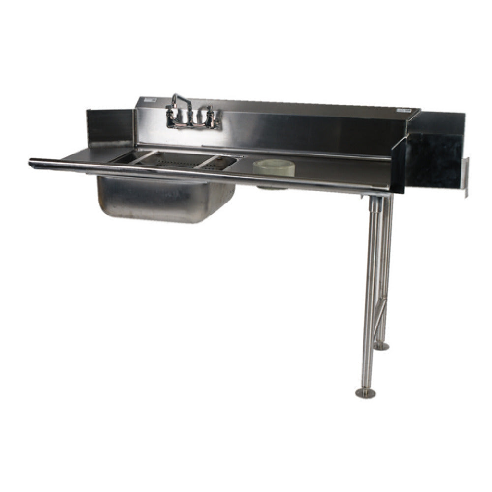 Winholt SDT-16-S-96R Straight Soiled Dish Table Right To Left Stainless Steel Legs And Clad Bullet Feet
