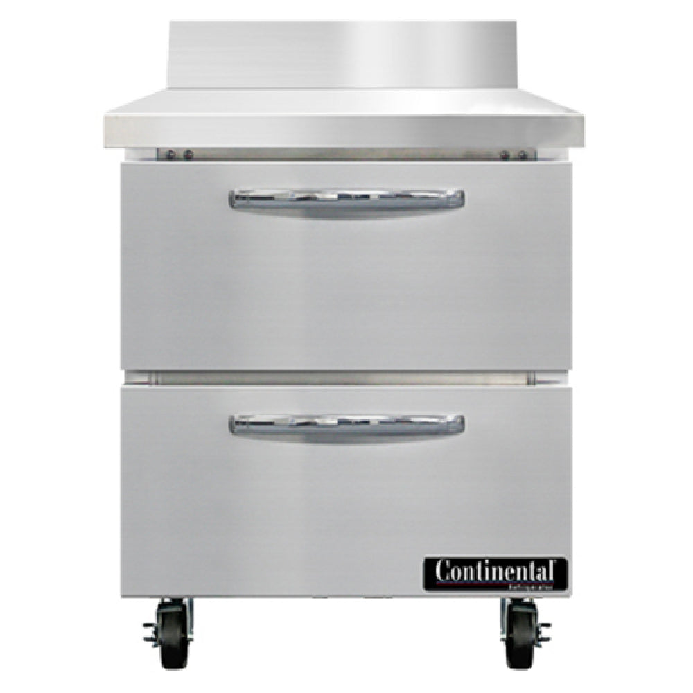 Continental Refrigerator SW27NBS-D Work Top Refrigerator 27"W 7.4 Cu Ft Capacity