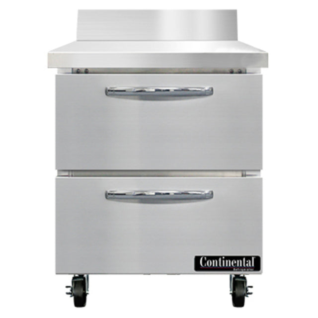 Continental Refrigerator SW27NBS-D Work Top Refrigerator 27"W 7.4 Cu Ft Capacity