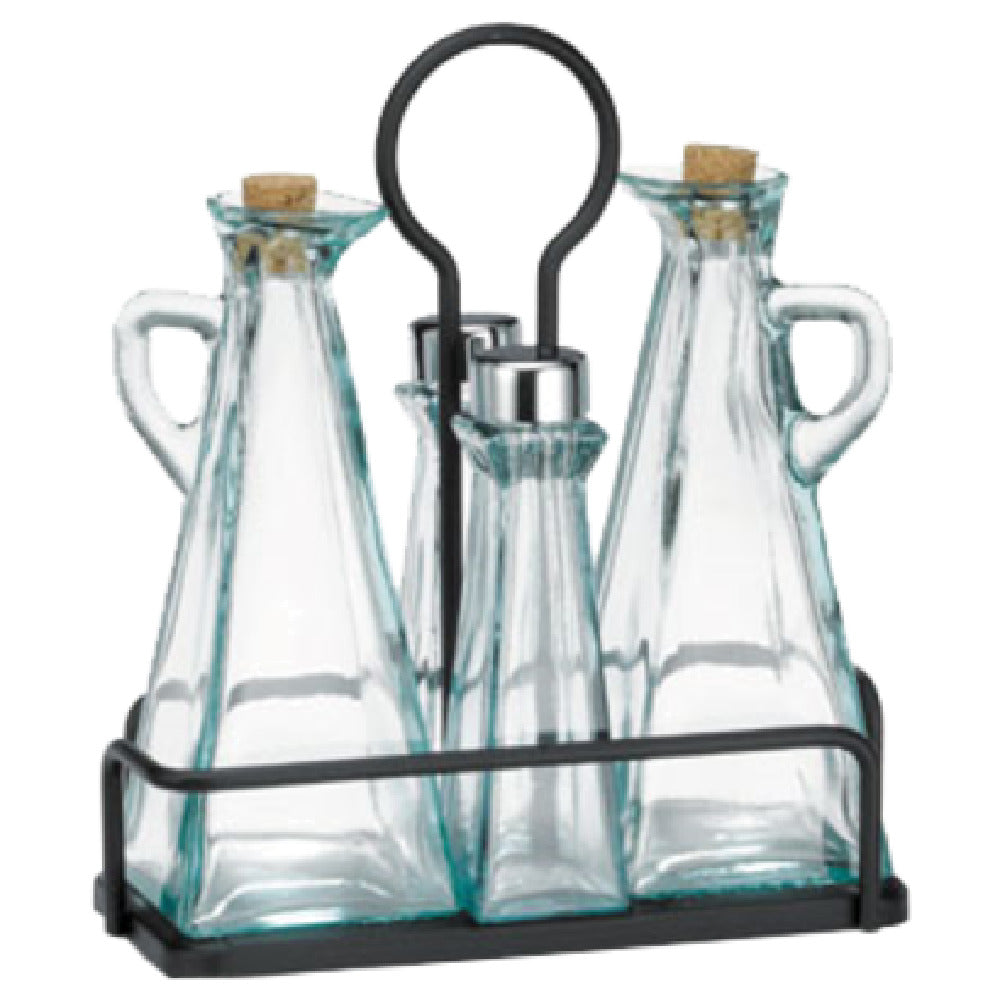 TableCraft Products 61517NBK - Marbella™ Oil & Vinegar/Salt And Pepper Set, 5-piece