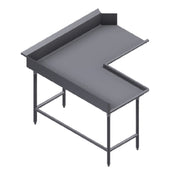 Winholt CDT-16-C-72R Corner Clean Dish Table Right To Left Stainless Steel Legs And Clad Bullet Feet
