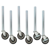 Royal ROY WT GLC 6 - Leg/Caster Kit, 1-5/8" OD Legs With 5" Casters (2 With Brakes)