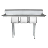 Empura ESD31014LR12 - Sink, 58"W X 19.5"D X 44.25"H, (3) Compartment