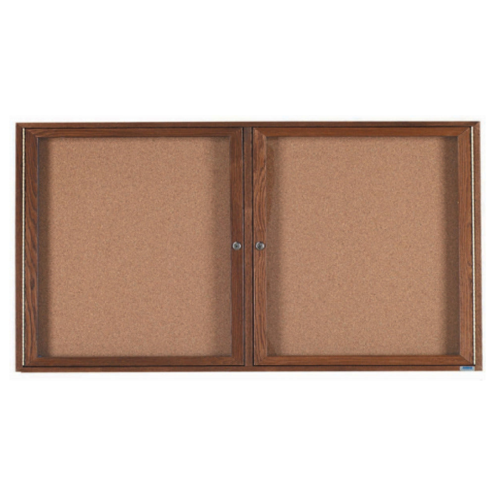 Aarco WBC3672R Red Oak Bulletin Board 72"W X 36"H Enclosed
