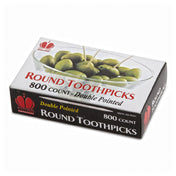 Royal RTRP - Toothpick, Round, Wood (priced Per Box, 24 Packs Per Box, 800 Toothpicks Per Pack = 19,200 Toothpicks Total Per Box)