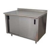 Advance Tabco CF-SS-368M Work Table 96"W X 36"D Cabinet Base With Mid-shelf & Sliding Doors