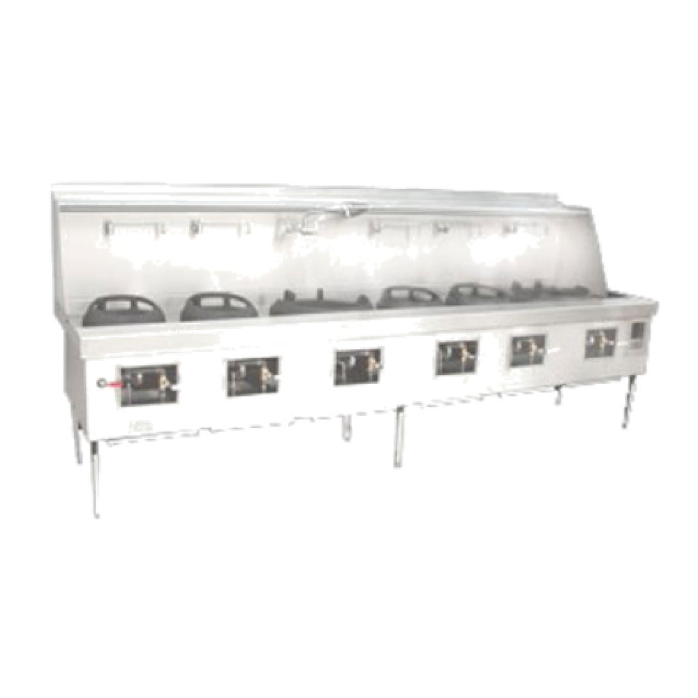 Town M-6-SS MasterRange® Wok Range Gas (6) Cast Iron Brick Lined Chamber