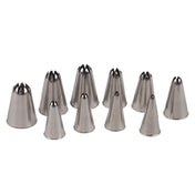 JB Prince B613 S Ateco Pastry Tube Tips Sizes 0- 9 Closed Star