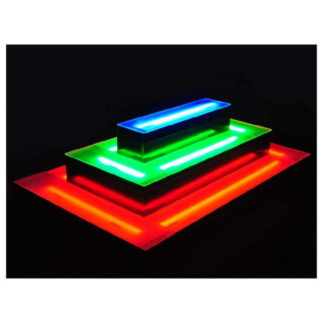Krowne KR-I3T80-S - Krowne Royal Lighted Liquor Island Display, 3-Tier, 80" Wide - Power Cord On Left