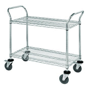 Quantum WRC-2436-2 Utility Cart 36"W X 24"D X 37-1/2"H (2) Wire Shelves