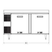 Randell 9205F-290 Freezer Counter/Work Top Reach-in Two-section
