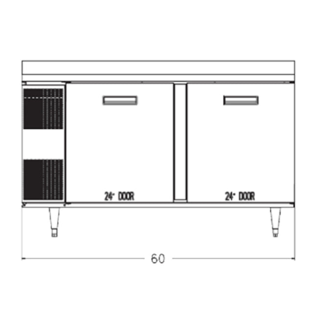 Randell 9205F-290 Freezer Counter/Work Top Reach-in Two-section