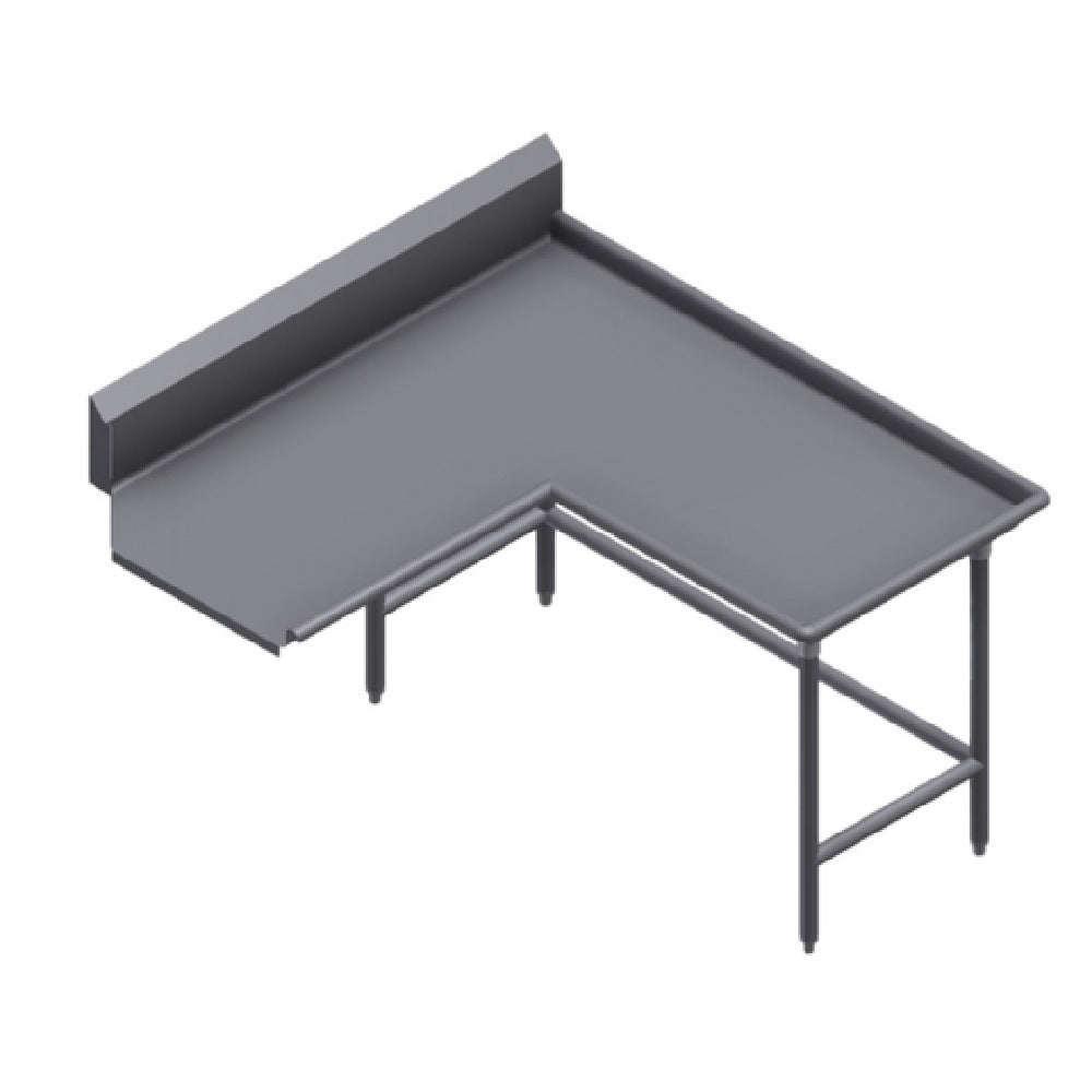 Winholt CDT-14-I-60R Island Clean Dish Table Right To Left 9" High Backsplash With 2" 45⁰ Return